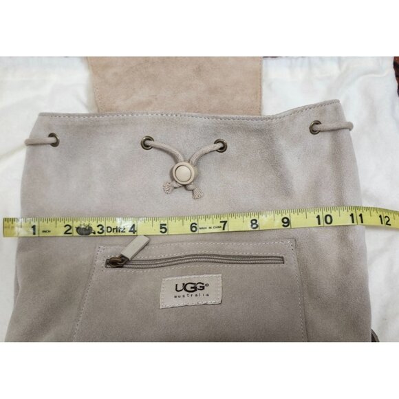 Women's UGG AUSTRALIA beige Suede Shearling Mini Backpack - Picture 10 of 14